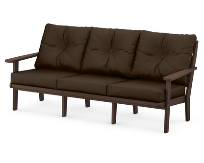 POLYWOOD® Lakeside Deep Seating Sofa in Mahogany / Canvas Java