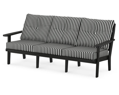 POLYWOOD® Lakeside Deep Seating Sofa in Black / Shore Classic