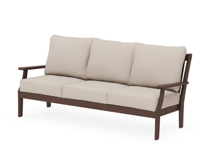 POLYWOOD® Braxton Deep Seating Sofa in Mahogany / Cast Ash