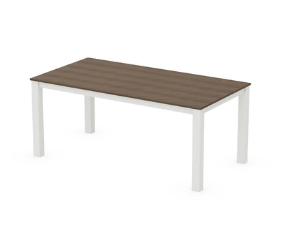 POLYWOOD® Parsons 38" X 72" Dining Table in White / Kona