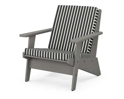 POLYWOOD® Riviera Modern Lounge Chair in Slate Grey / Shore Classic