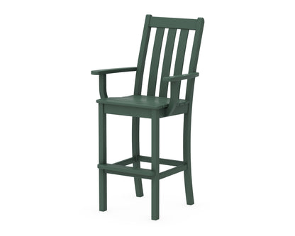 POLYWOOD® Vineyard Bar Arm Chair in Green