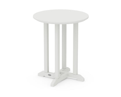 POLYWOOD® 24" Round Farmhouse Bistro Table in White