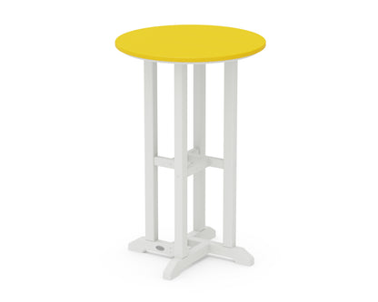 POLYWOOD® Contempo 24" Round Counter Table in White / Lemon