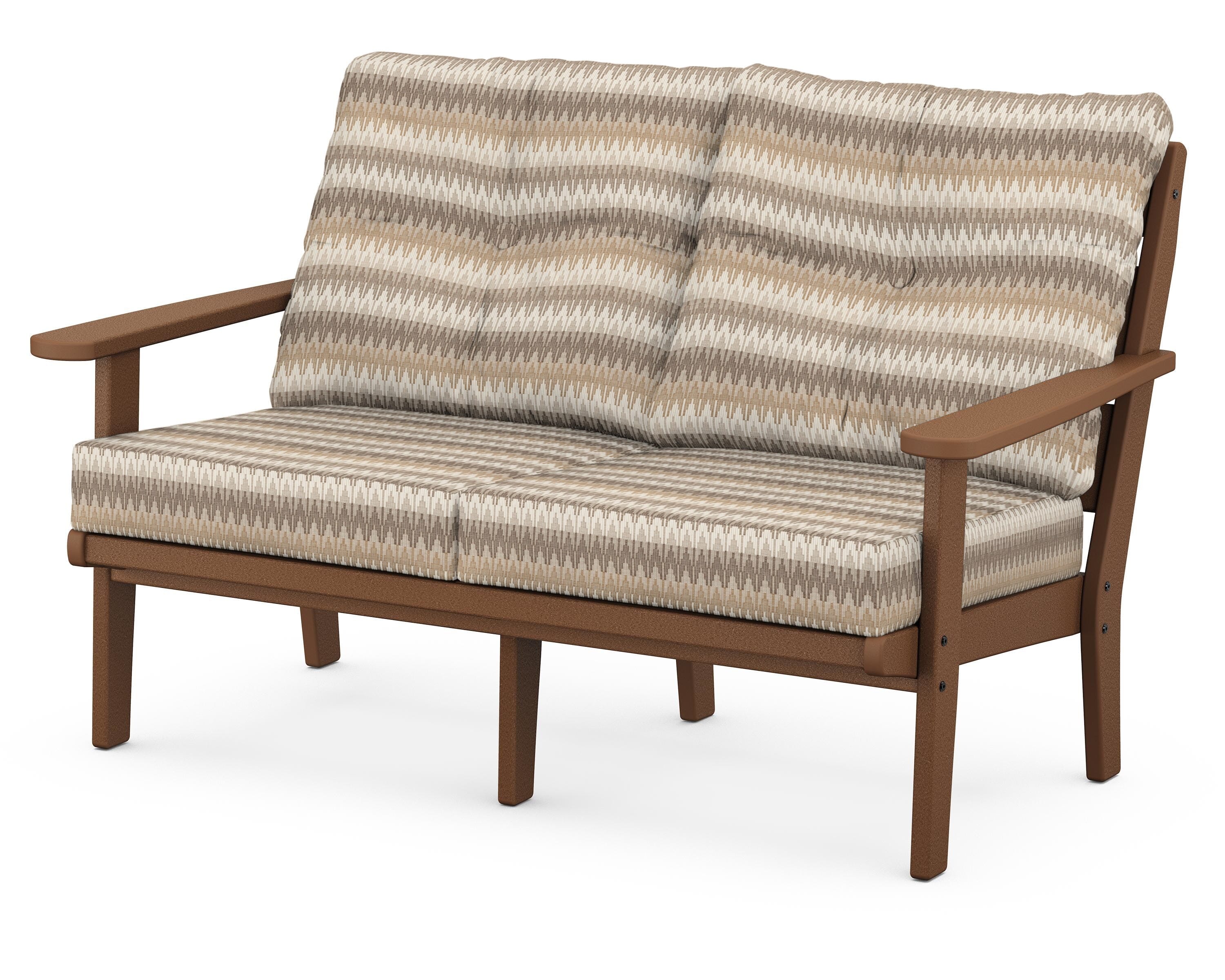 POLYWOOD® Lakeside Deep Seating Loveseat in Teak / Valley Dune