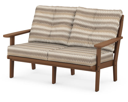 POLYWOOD® Lakeside Deep Seating Loveseat in Teak / Valley Dune