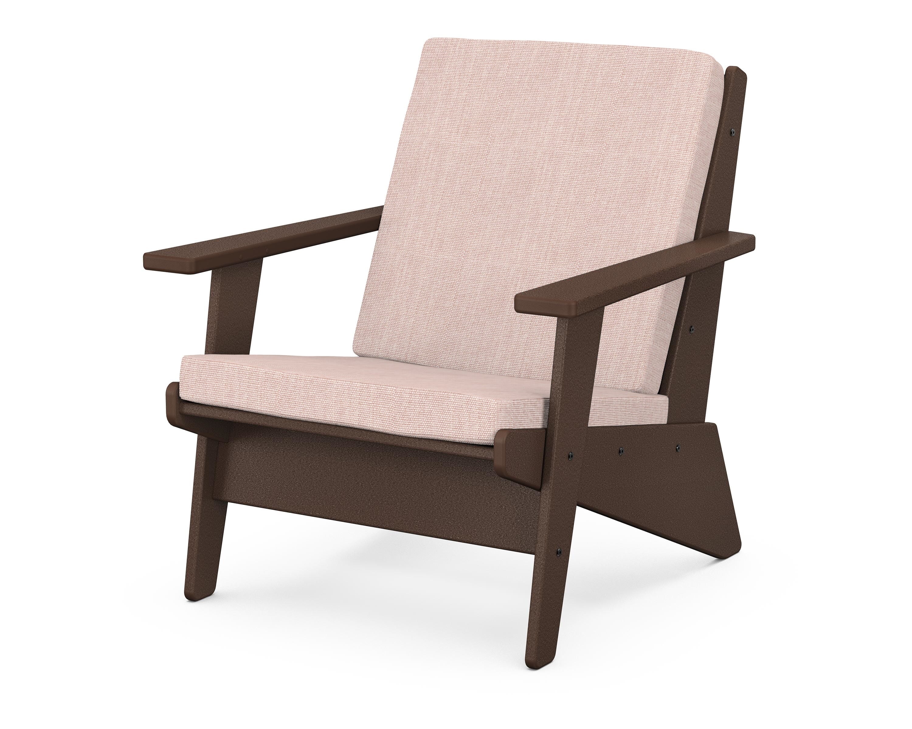 POLYWOOD® Riviera Modern Lounge Chair in Mahogany / Play Cameo