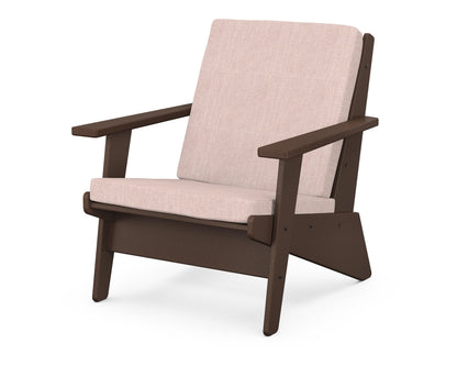 POLYWOOD® Riviera Modern Lounge Chair in Mahogany / Play Cameo