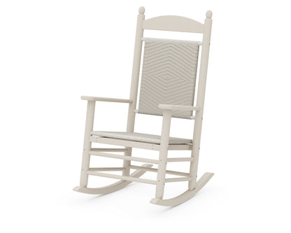 POLYWOOD® Jefferson Woven Rocking Chair in Sand / White Loom