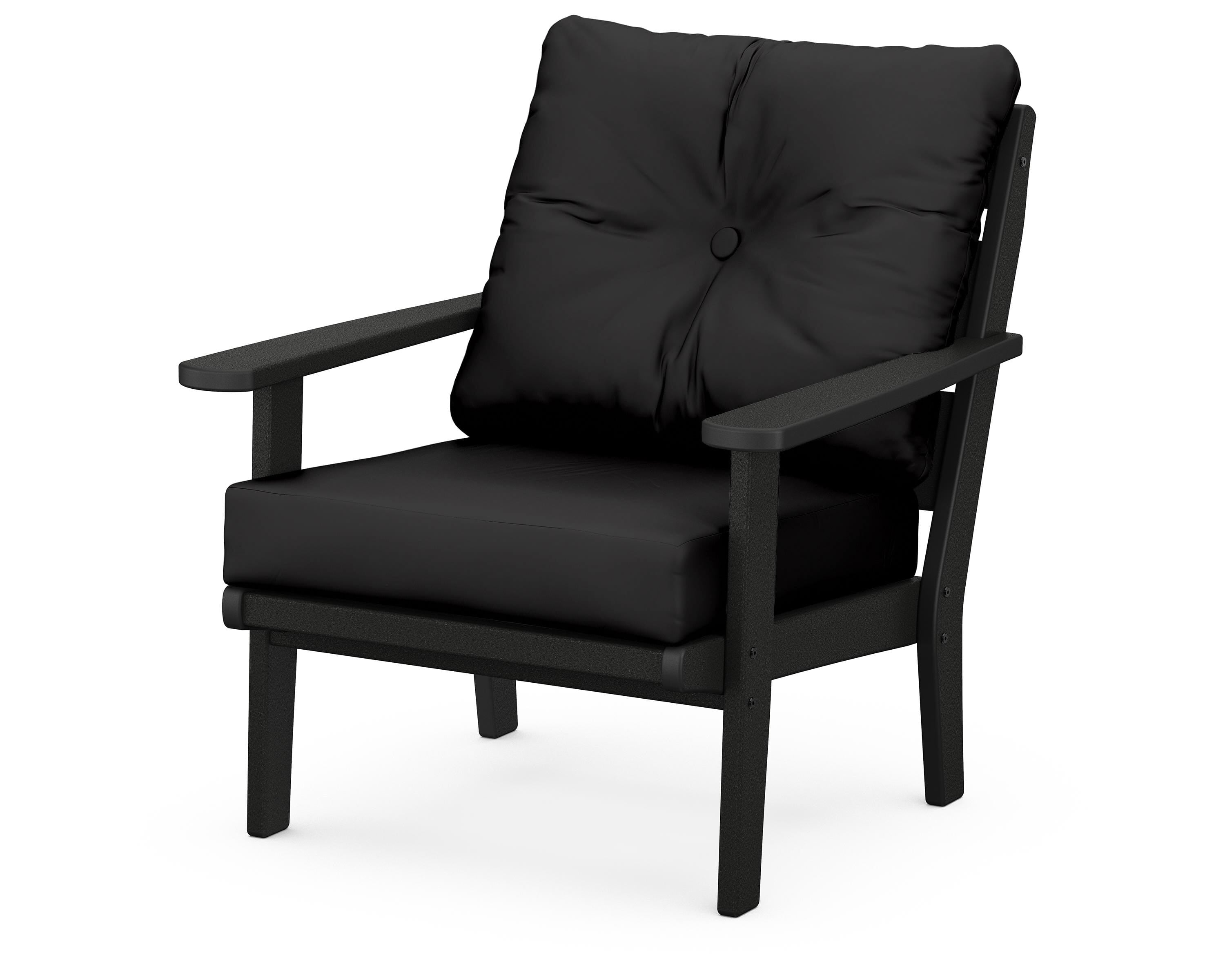 POLYWOOD® Lakeside Deep Seating Chair in Black / Canvas Black