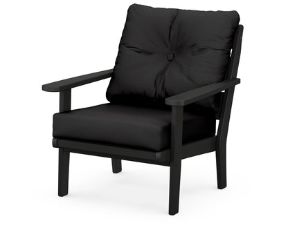 POLYWOOD® Lakeside Deep Seating Chair in Black / Canvas Black