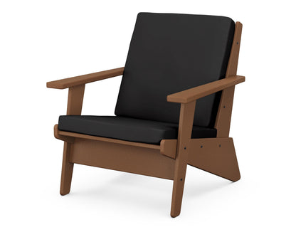 POLYWOOD® Riviera Modern Lounge Chair in Teak / Canvas Black