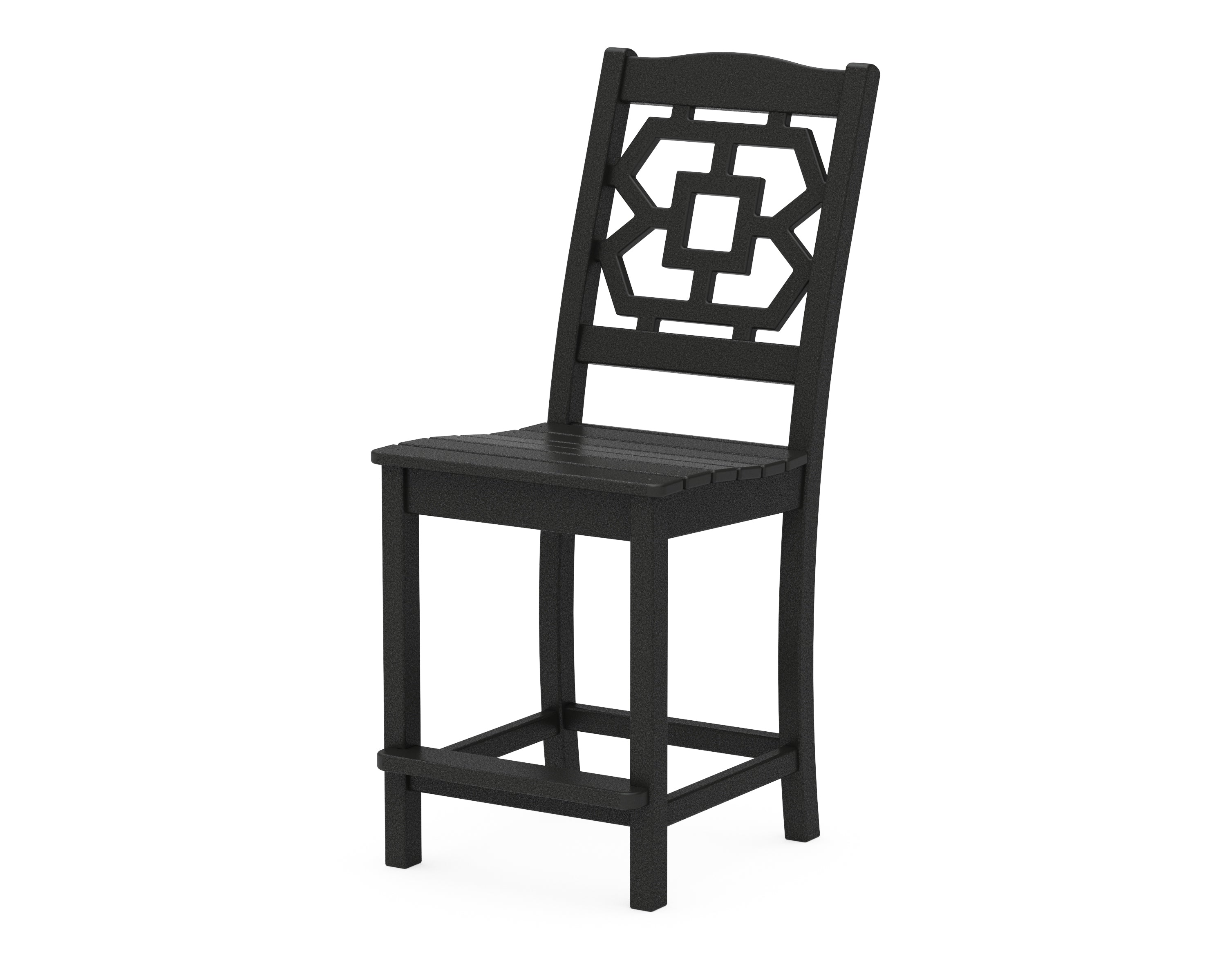 Martha Stewart by POLYWOOD® Chinoiserie Counter Side Chair in Black