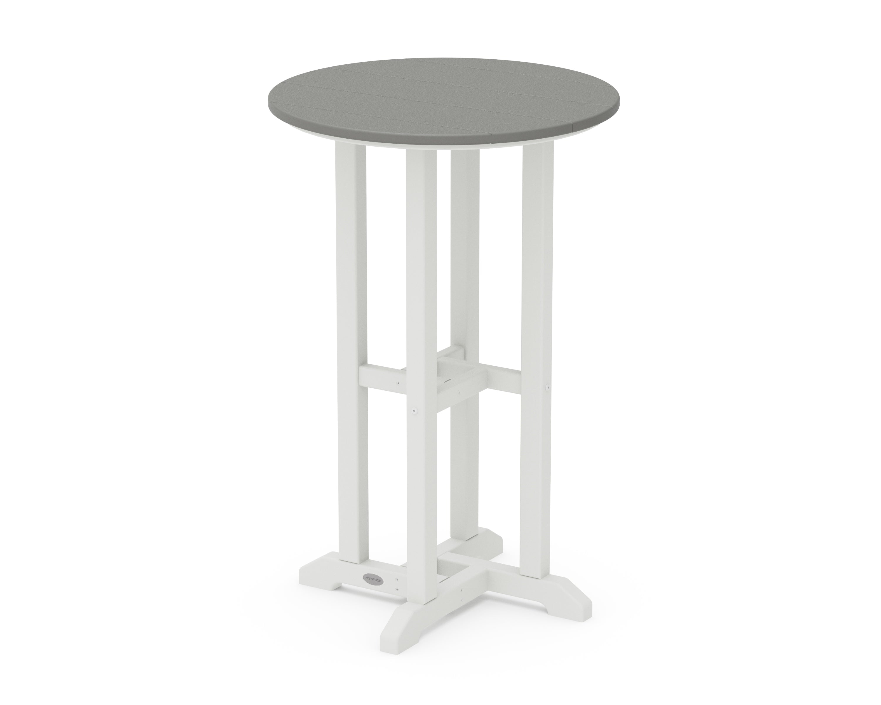 POLYWOOD® Contempo 24" Round Counter Table in White / Slate Grey