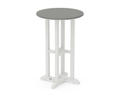 POLYWOOD® Contempo 24" Round Counter Table in White / Slate Grey