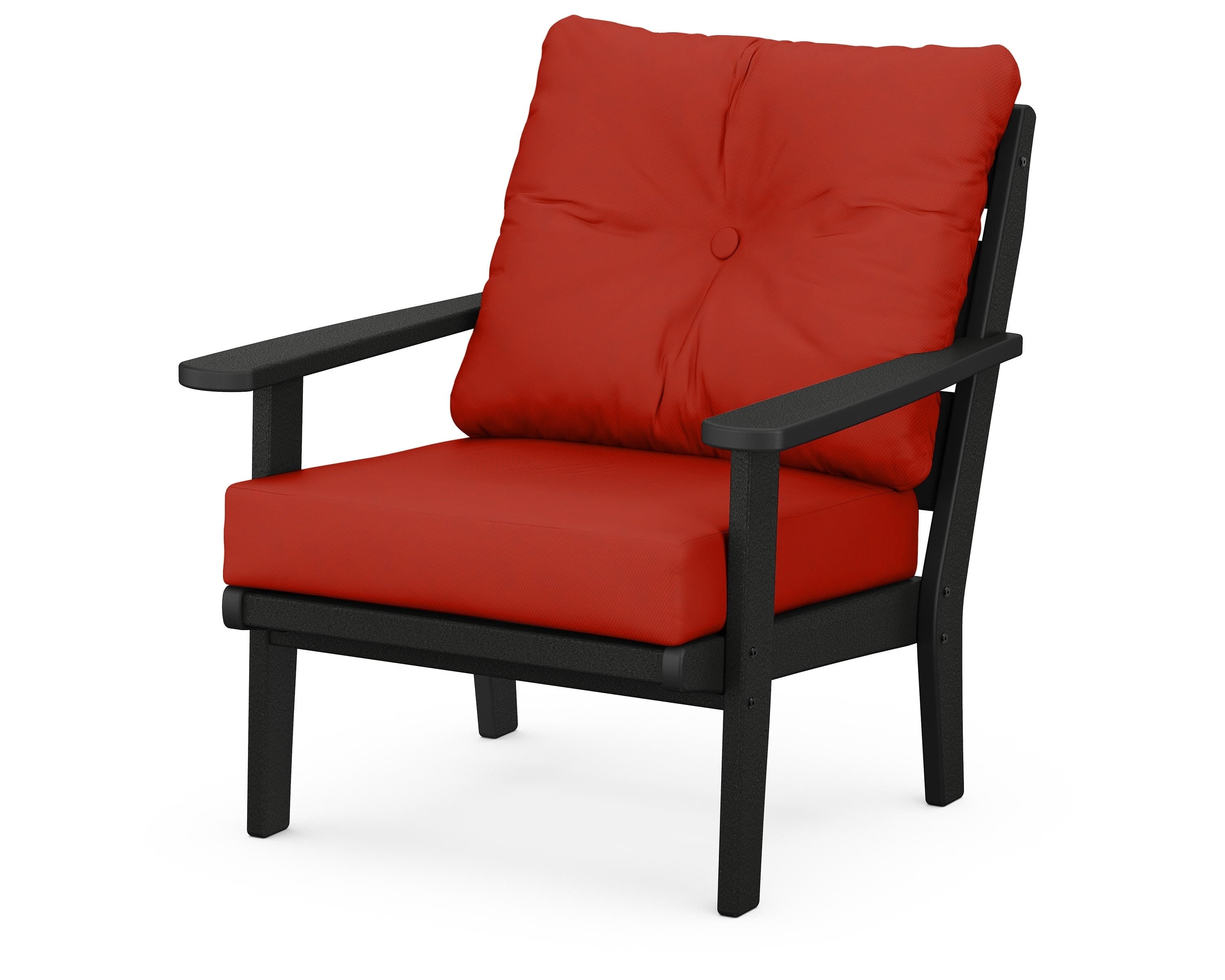 POLYWOOD® Lakeside Deep Seating Chair in Black / Canvas Jockey Red