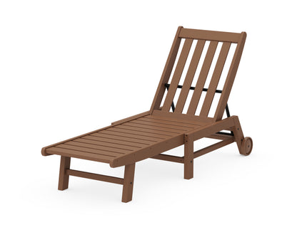 POLYWOOD® Vineyard Chaise with Wheels in Teak