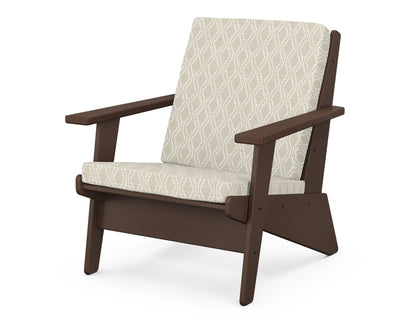 POLYWOOD® Riviera Modern Lounge Chair in Mahogany / Solve Linen