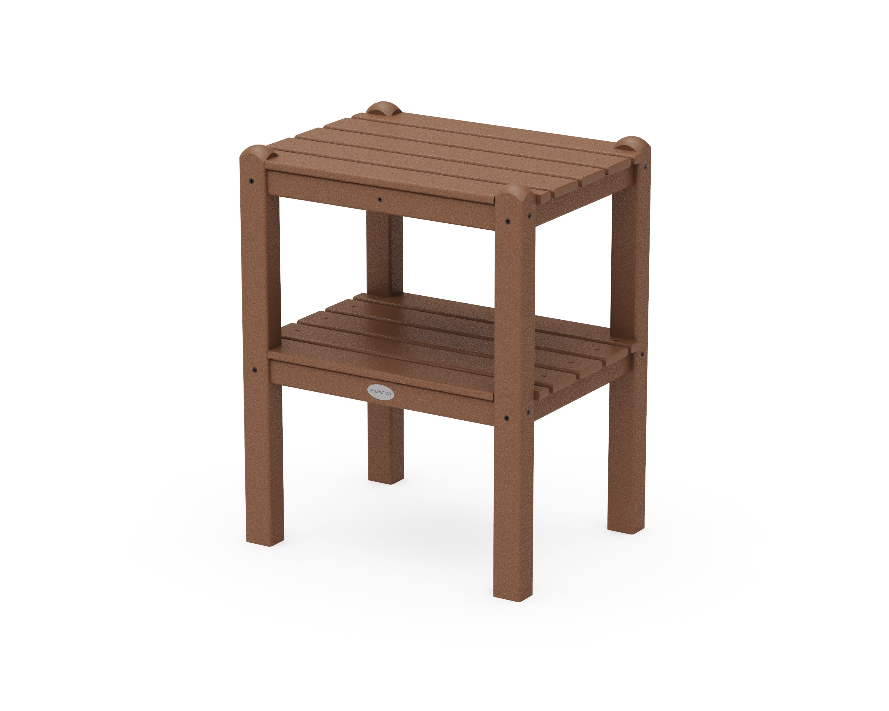 POLYWOOD® Two Shelf Side Table in Teak