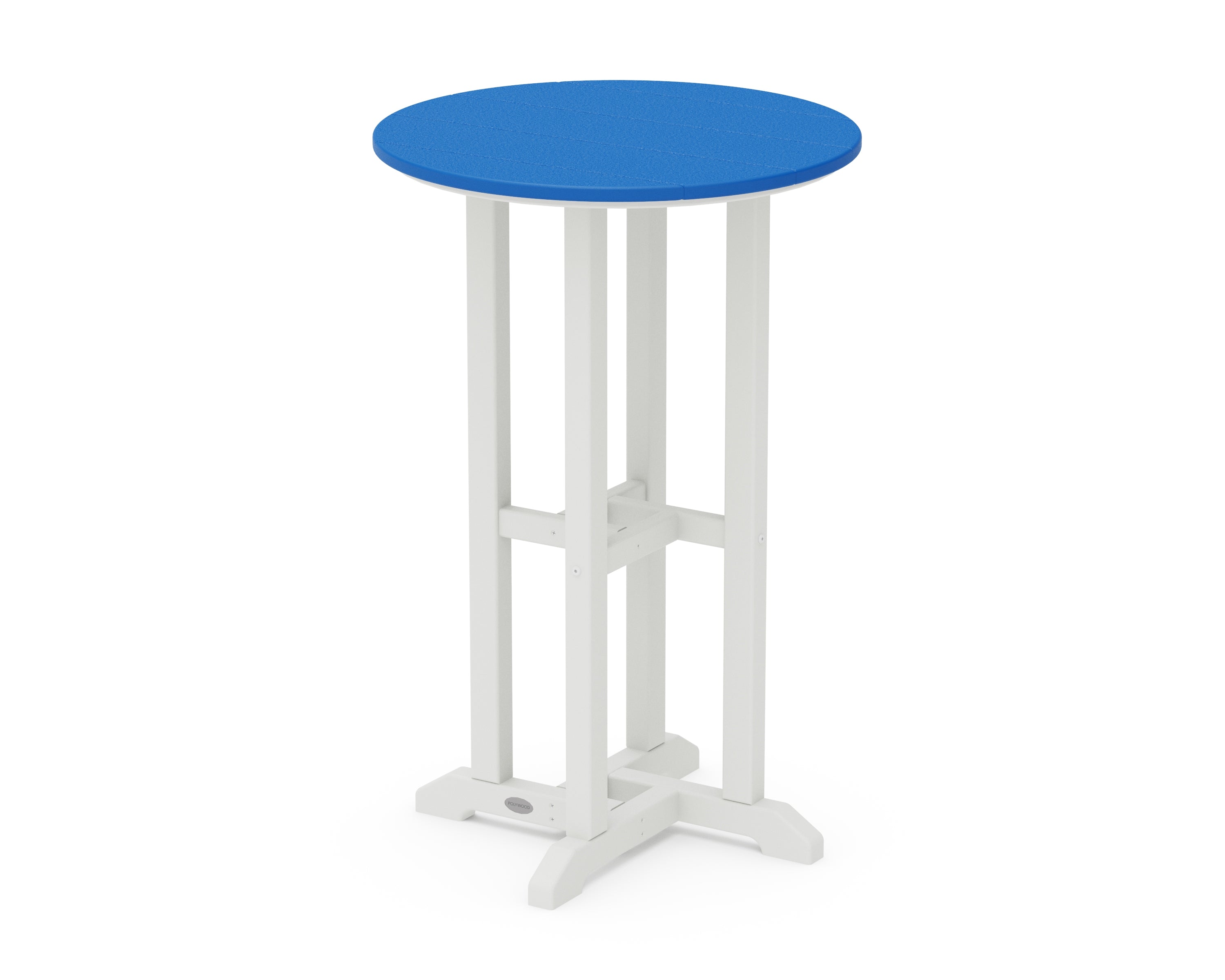 POLYWOOD® Contempo 24" Round Counter Table in White / Pacific Blue