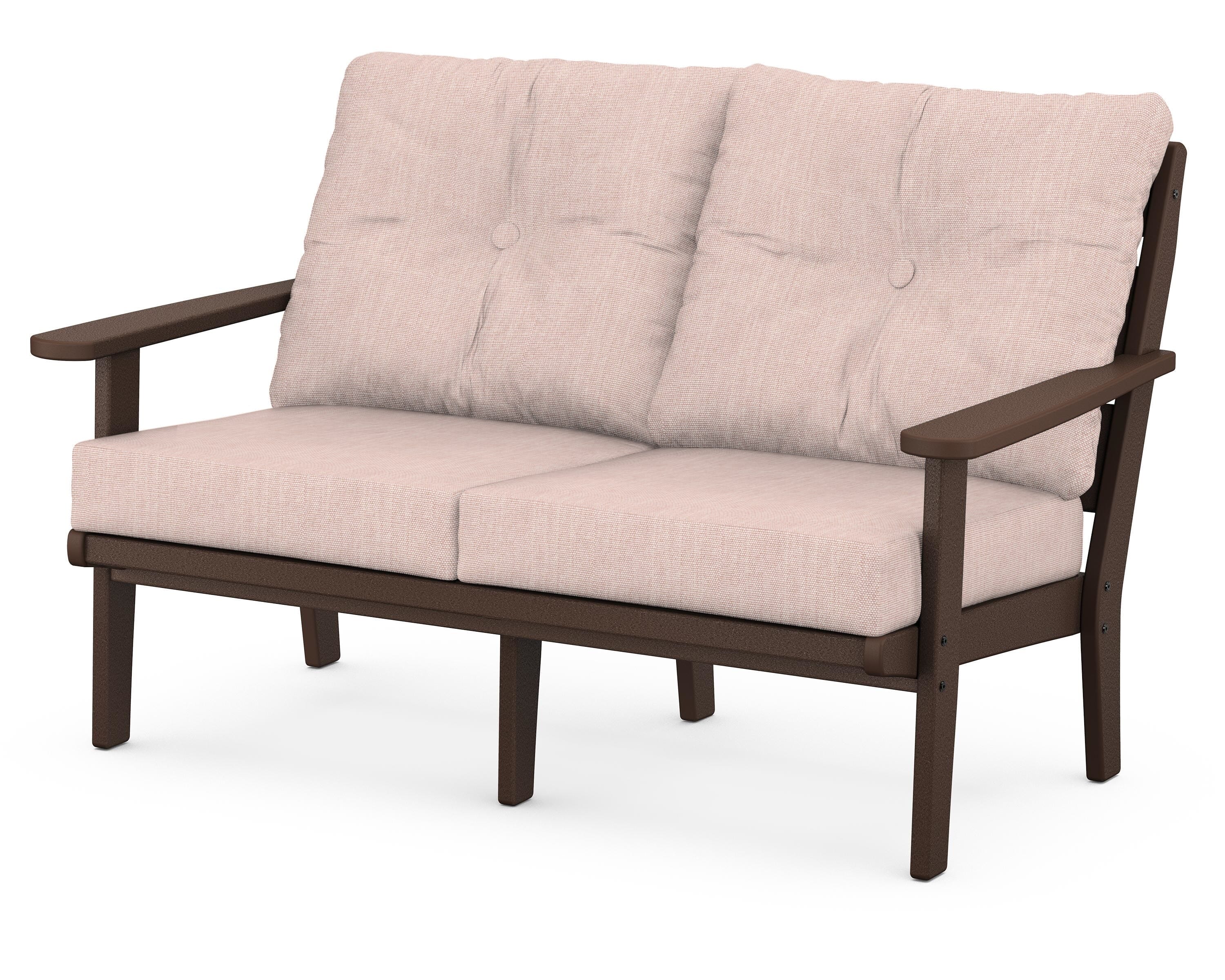 POLYWOOD® Lakeside Deep Seating Loveseat in Mahogany / Play Cameo