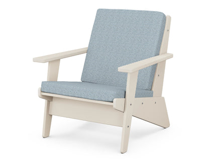 POLYWOOD® Riviera Modern Lounge Chair in Sand / Exhale Sky
