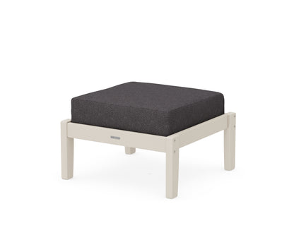 Martha Stewart by POLYWOOD® Chinoiserie Deep Seating Ottoman in Sand / Ash Charcoal
