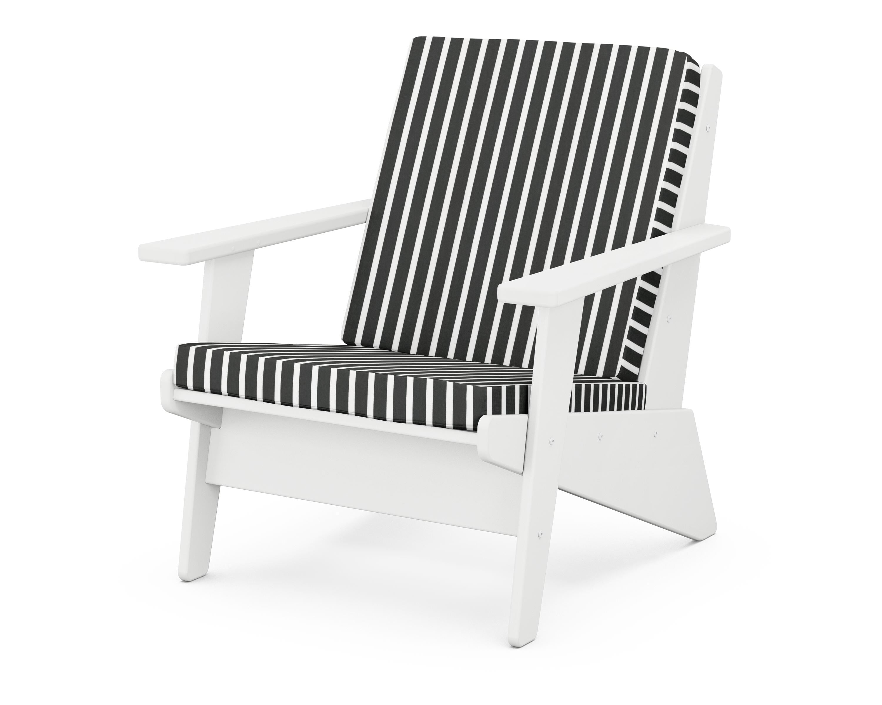 POLYWOOD® Riviera Modern Lounge Chair in White / Shore Classic
