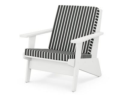 POLYWOOD® Riviera Modern Lounge Chair in White / Shore Classic