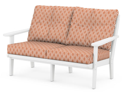 POLYWOOD® Lakeside Deep Seating Loveseat in White / Solve Clay