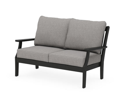 POLYWOOD® Braxton Deep Seating Loveseat in Black / Grey Mist