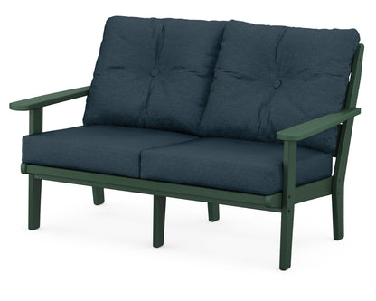 POLYWOOD® Lakeside Deep Seating Loveseat in Green / Platform Indigo