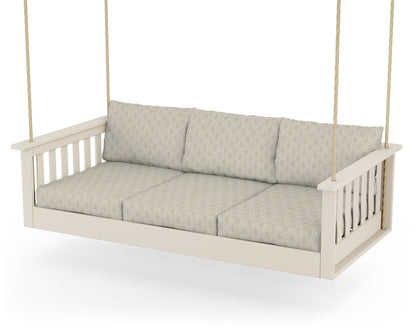 POLYWOOD® Vineyard Daybed Swing in Sand / Solve Linen