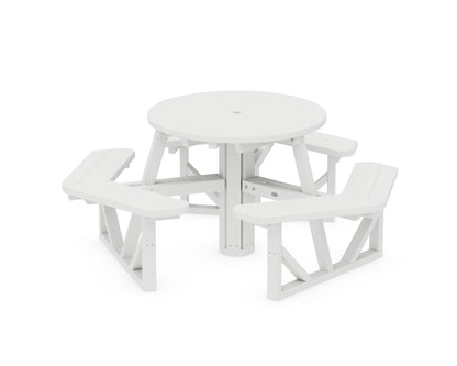POLYWOOD® Park 36" Round Picnic Table in White