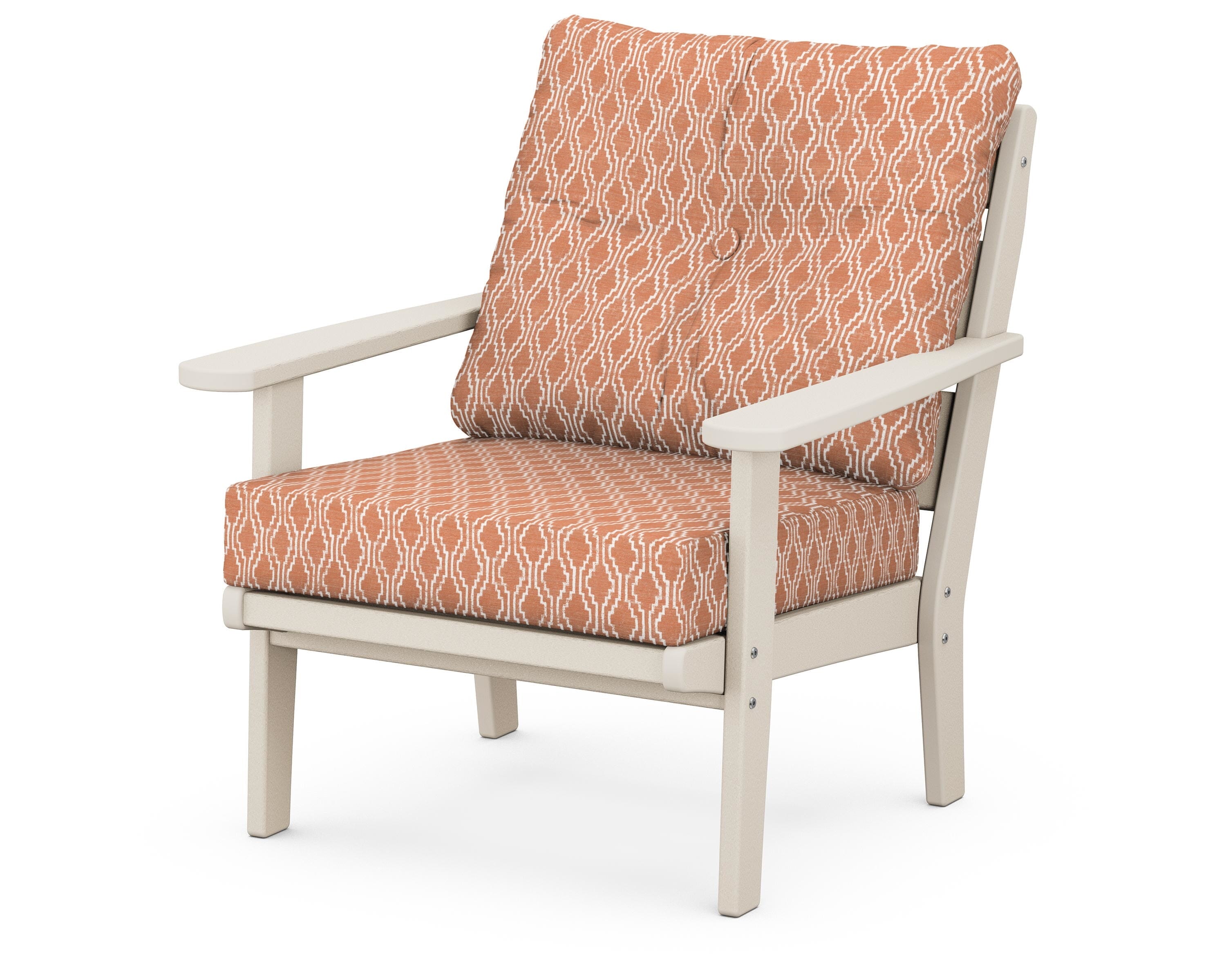 POLYWOOD® Lakeside Deep Seating Chair in Sand / Solve Clay