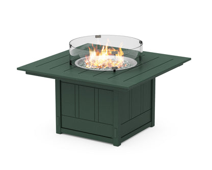 Martha Stewart by POLYWOOD® Acadia Square 42” Fire Pit Table in Green