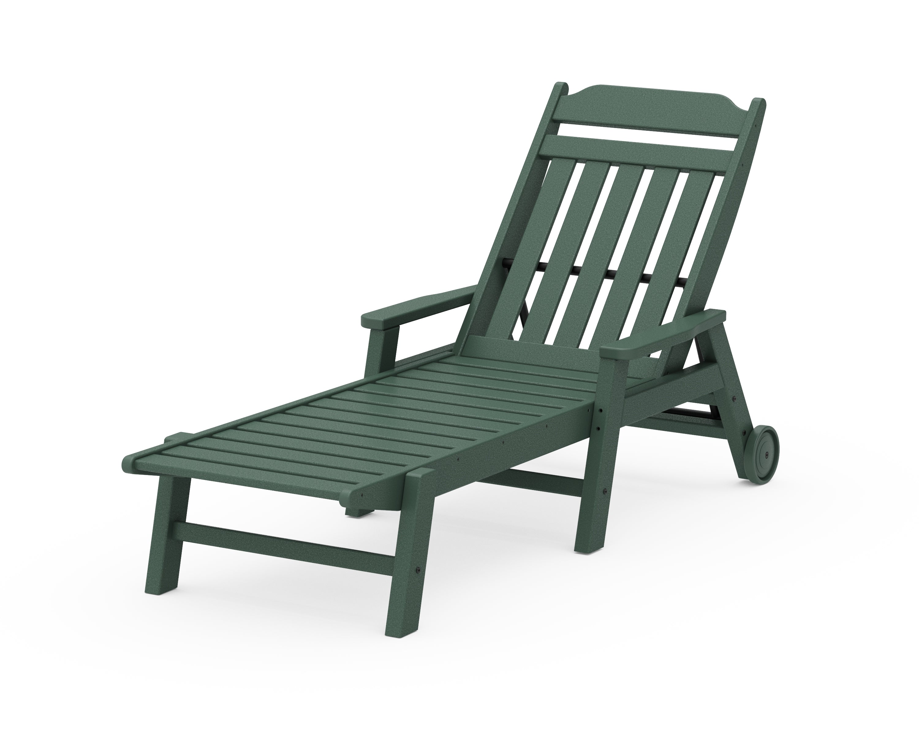 Country Living Cottage Chaise with Arms and Wheels in Green