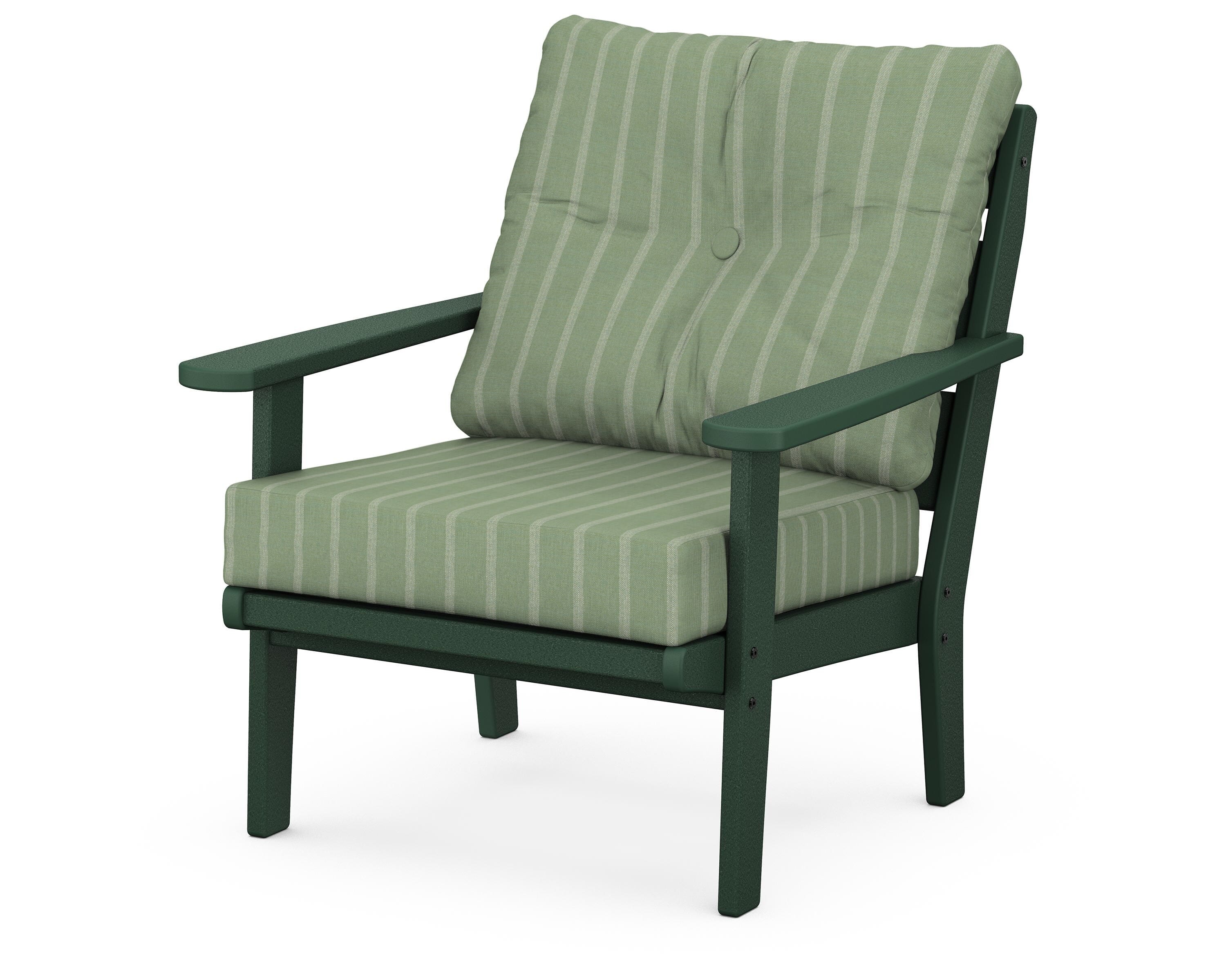 POLYWOOD® Lakeside Deep Seating Chair in Green / Unwind Rainwashed