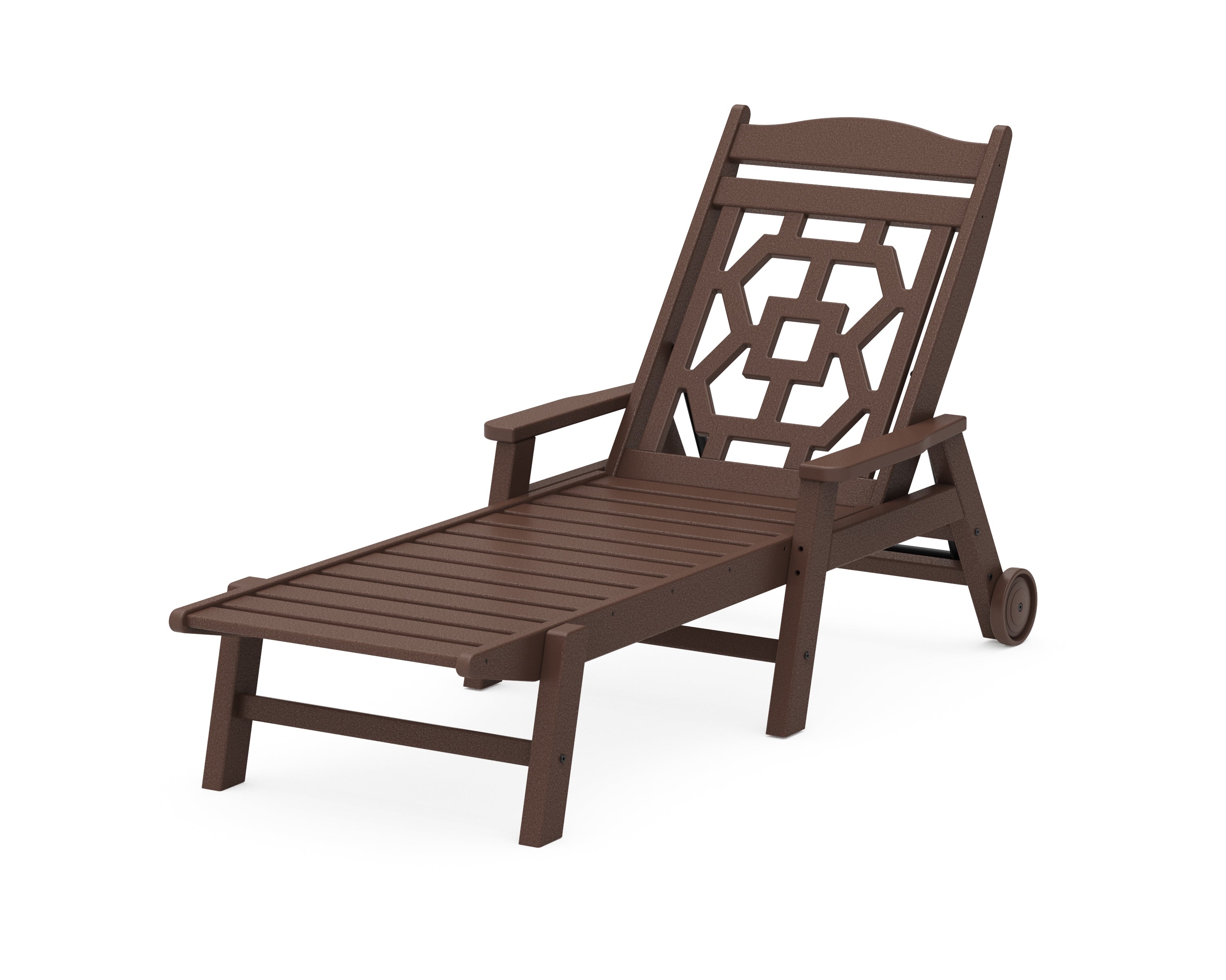 Martha Stewart by POLYWOOD® Chinoiserie Chaise Lounge in Mahogany