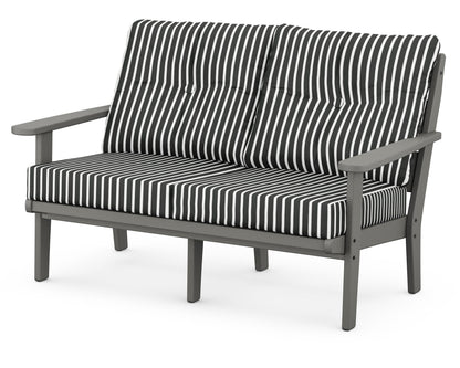 POLYWOOD® Lakeside Deep Seating Loveseat in Slate Grey / Shore Classic