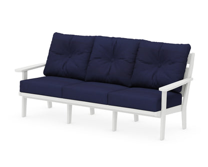 POLYWOOD® Lakeside Deep Seating Sofa in White / Navy
