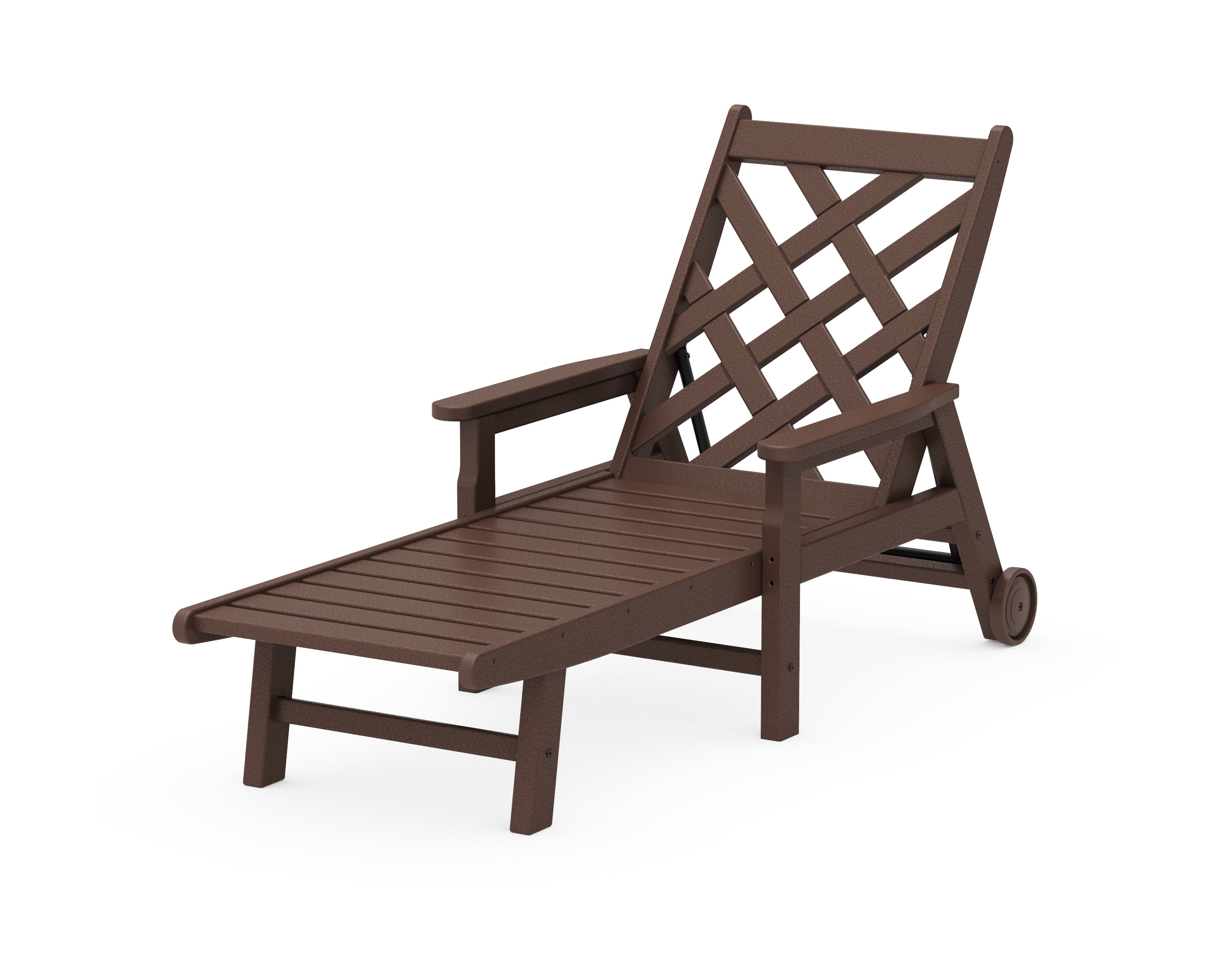 Country Living Wovendale Chaise with Arms and Wheels in Mahogany