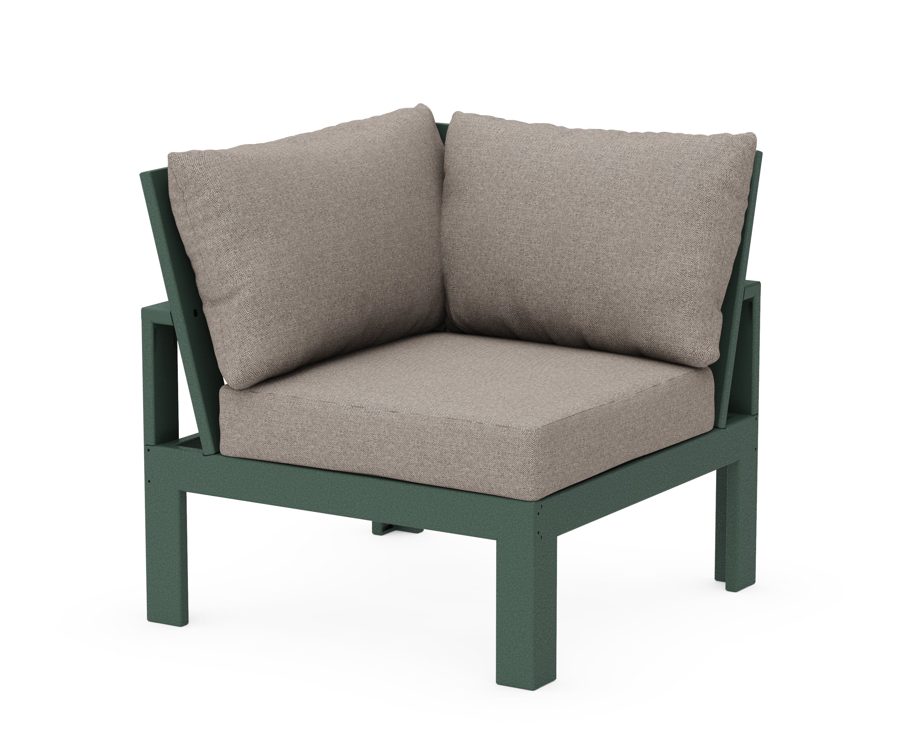 Unbranded Modular Corner Chair in Green / Weathered Tweed