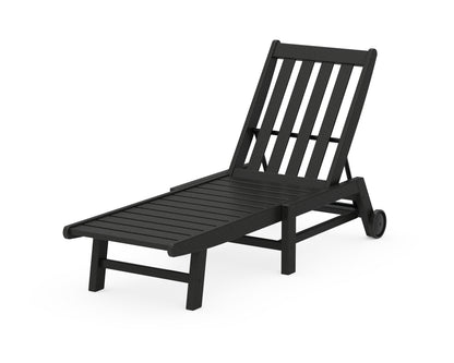 POLYWOOD® Vineyard Chaise with Wheels in Black