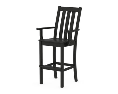 POLYWOOD® Vineyard Bar Arm Chair in Black