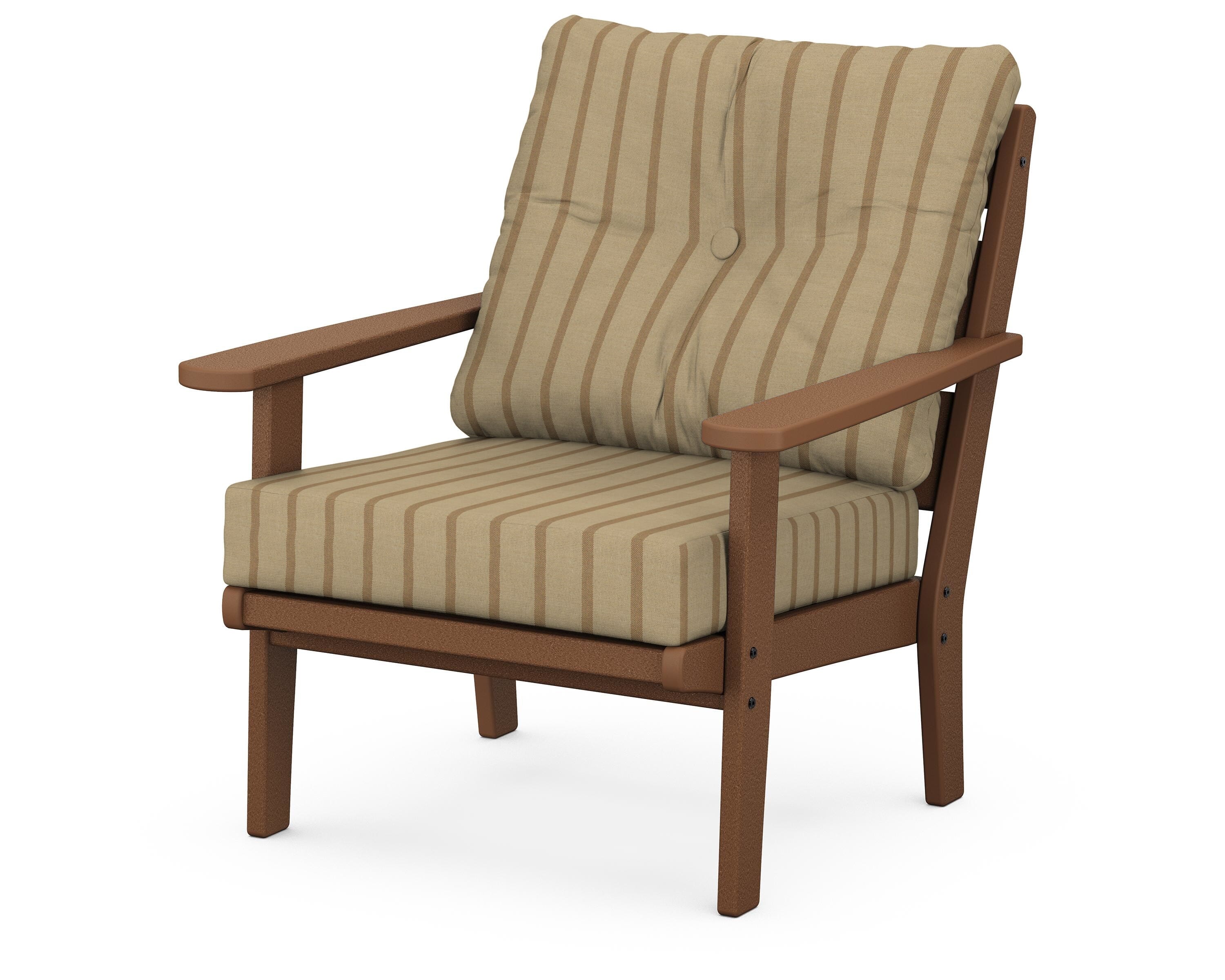 POLYWOOD® Lakeside Deep Seating Chair in Teak / Unwind Driftwood