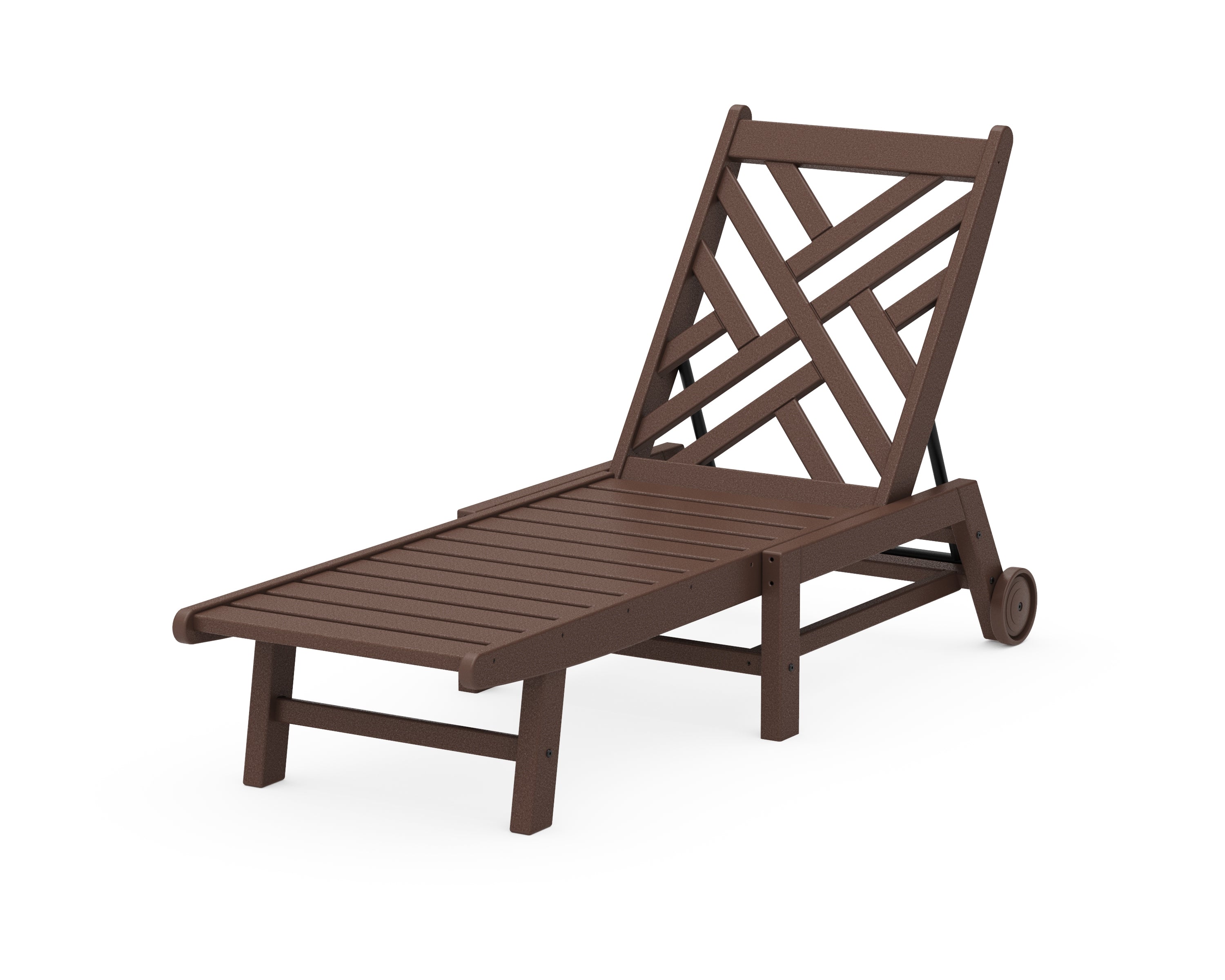 POLYWOOD® Chippendale Chaise with Wheels in Mahogany