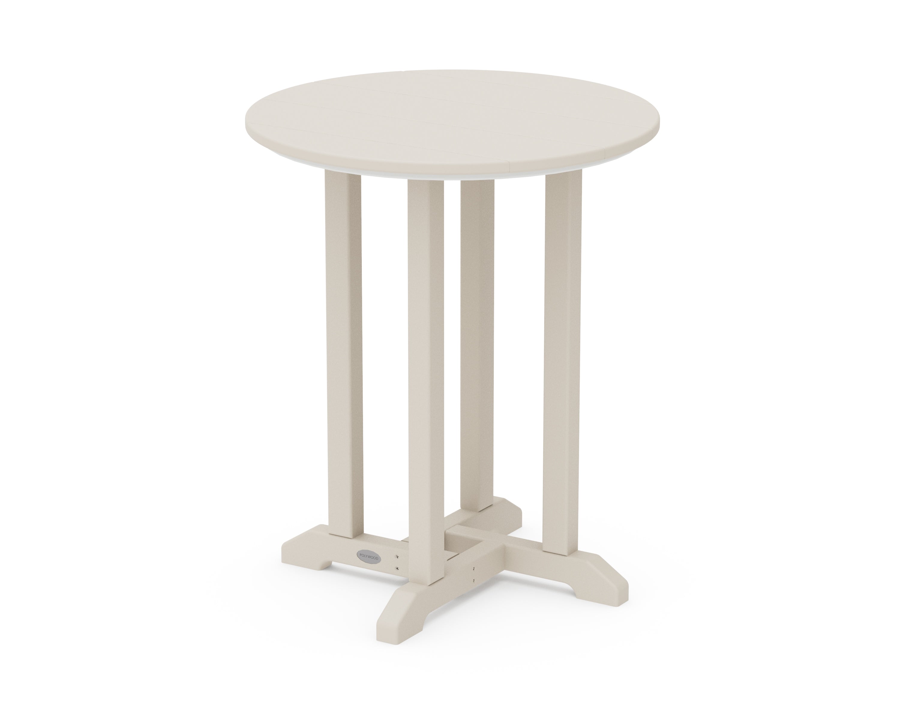 POLYWOOD® 24" Round Farmhouse Bistro Table in Sand