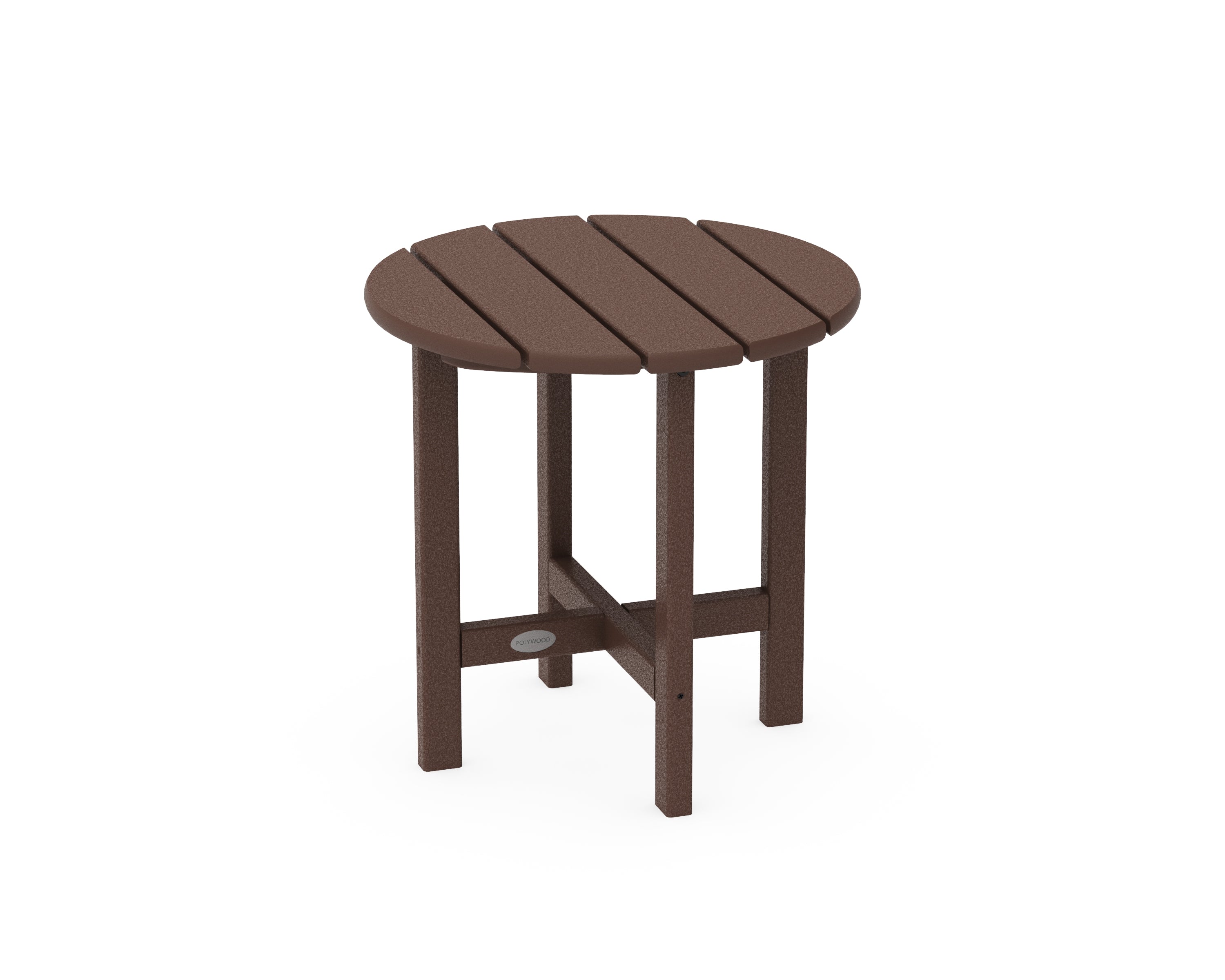 POLYWOOD® Round 18" Side Table in Mahogany