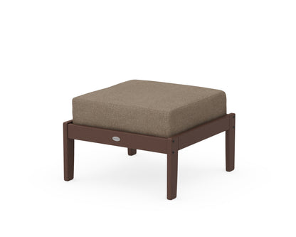 POLYWOOD® Braxton Deep Seating Ottoman in Mahogany / Spiced Burlap